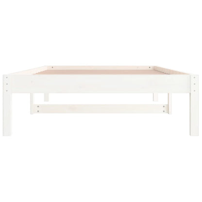 Day Bed without Mattress White 90x190 cm Single Single Solid Wood Pine