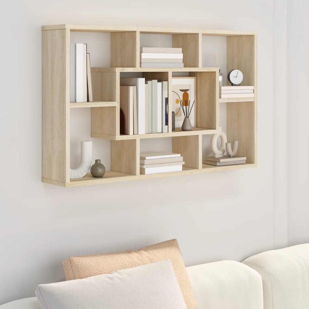 Wall Shelf Sonoma Oak 85x16x52.5 cm Engineered Wood