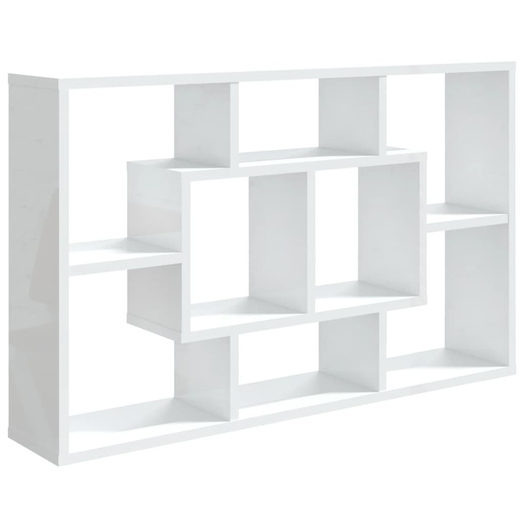 Wall Shelf High Gloss White 85x16x52.5 cm Engineered Wood