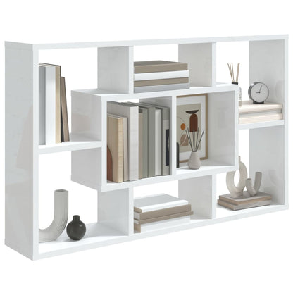 Wall Shelf High Gloss White 85x16x52.5 cm Engineered Wood