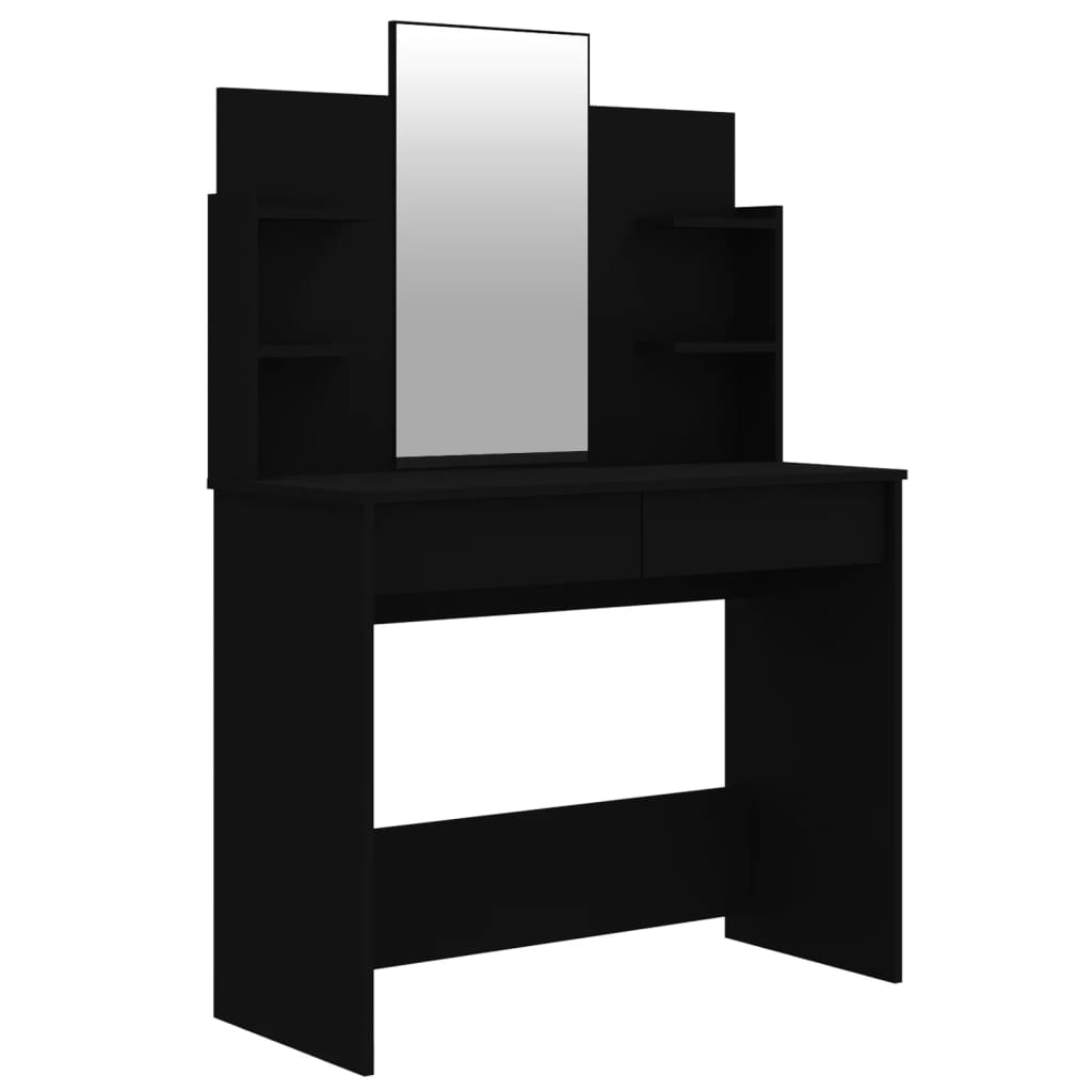 Dressing Table with Mirror Black 96x40x142 cm