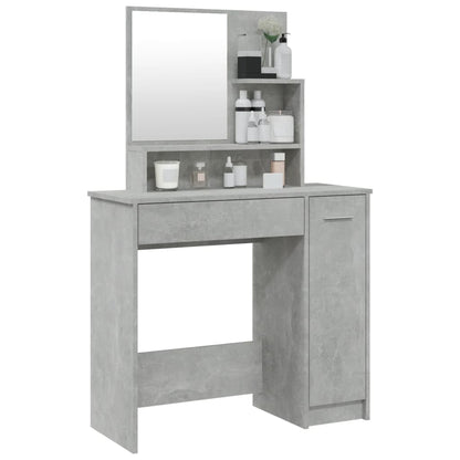 Dressing Table with Mirror Concrete Grey 86.5x35x136 cm