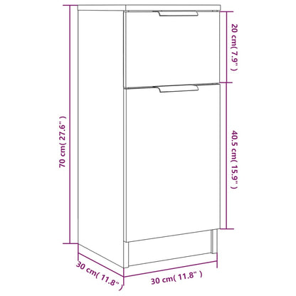 Sideboards 2 pcs Sonoma Oak 30x30x70 cm Engineered Wood