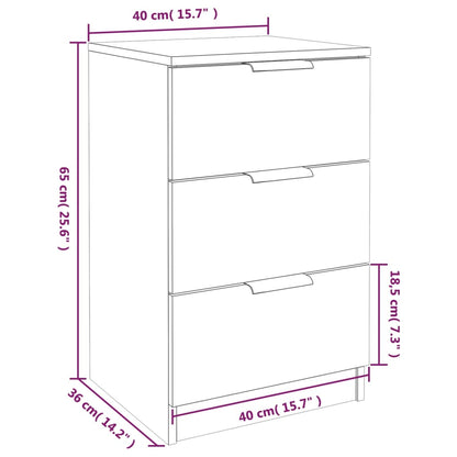 Bedside Cabinet Sonoma Oak 40x36x65 cm