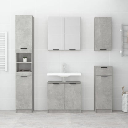 Bathroom Mirror Cabinet Concrete Grey 64x20x67 cm