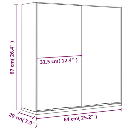 Bathroom Mirror Cabinet Concrete Grey 64x20x67 cm