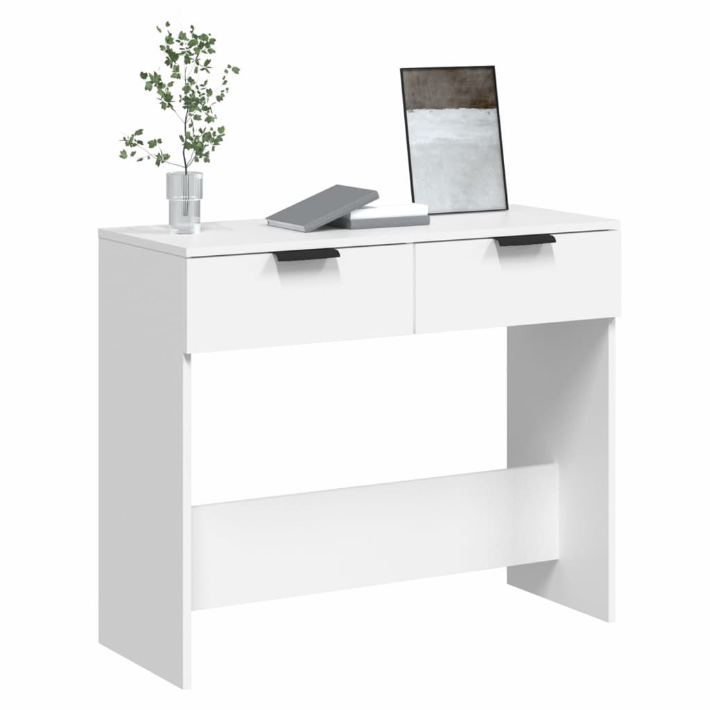 Console Table White 90x36x75 cm Engineered Wood