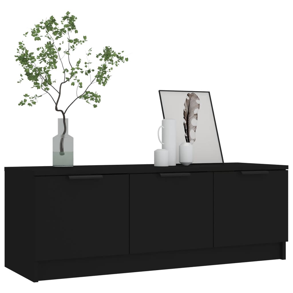 TV Cabinet Black 102x35x36.5 cm Engineered Wood