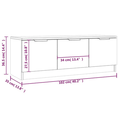 TV Cabinet Concrete Grey 102x35x36.5 cm Engineered Wood