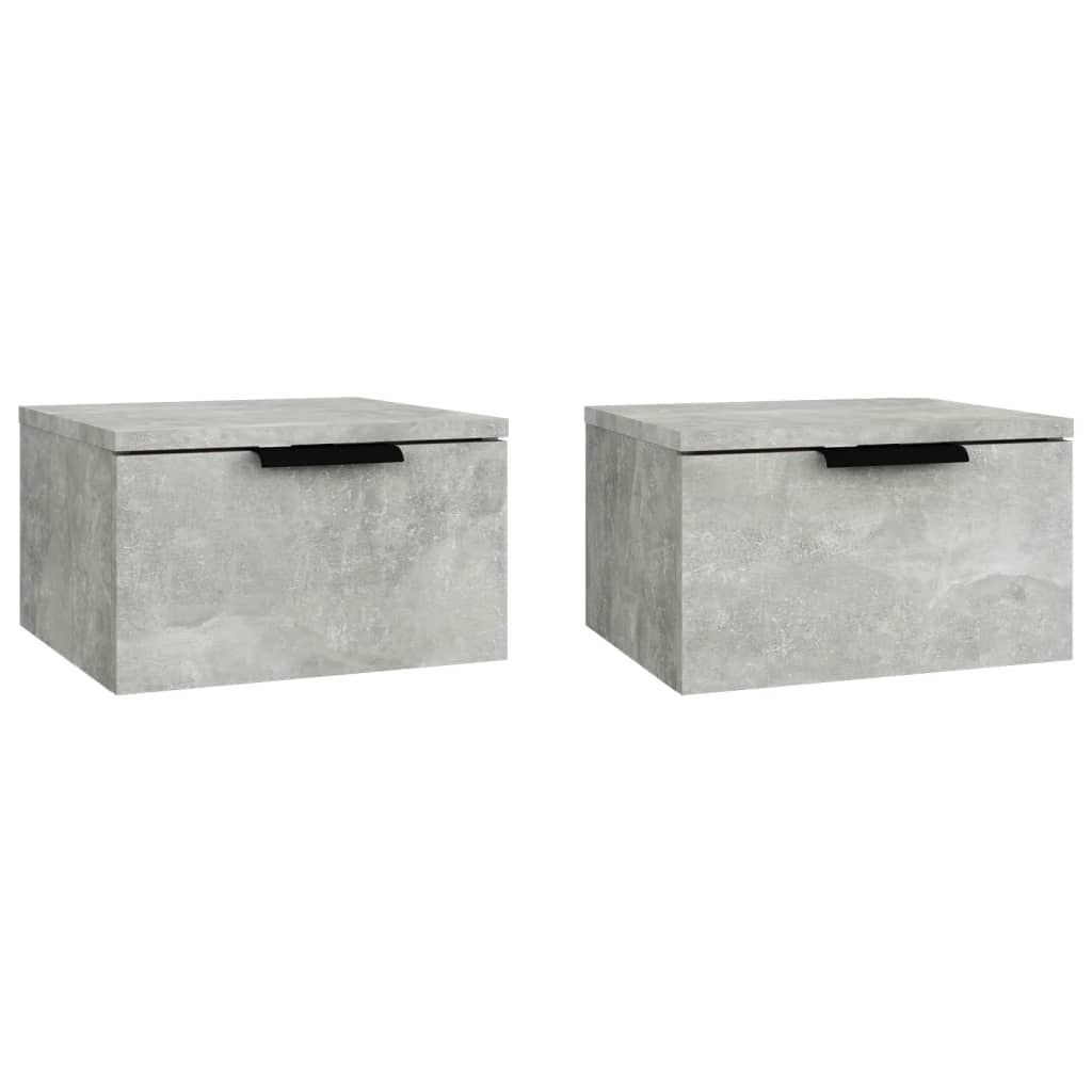 Wall-mounted Bedside Cabinets 2 pcs Concrete Grey 34x30x20 cm