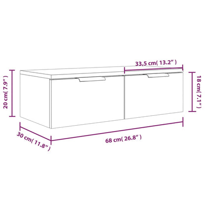 Wall Cabinet White 68x30x20 cm Engineered Wood