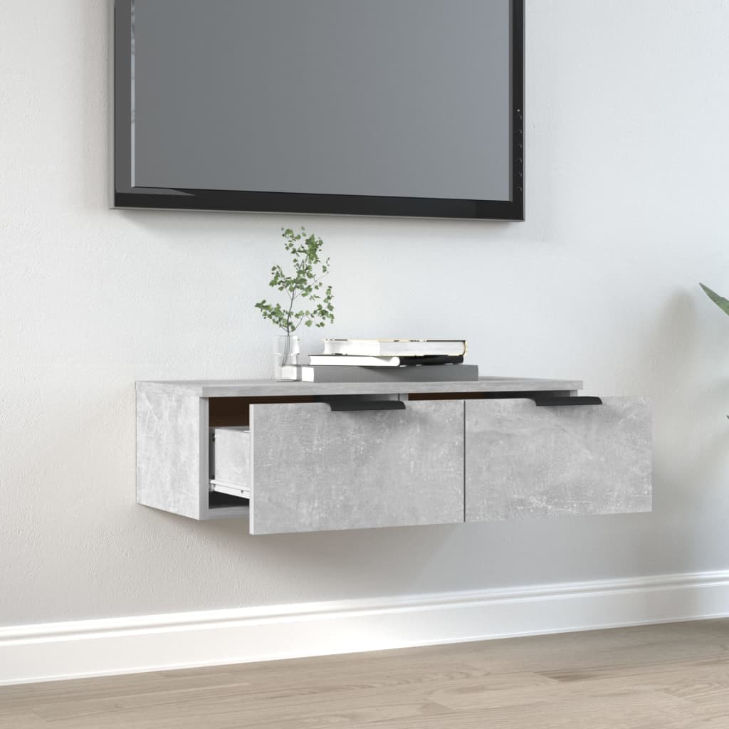 Wall Cabinet Concrete Grey 68x30x20 cm Engineered Wood