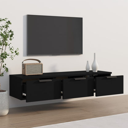 Wall Cabinet Black 102x30x20 cm Engineered Wood