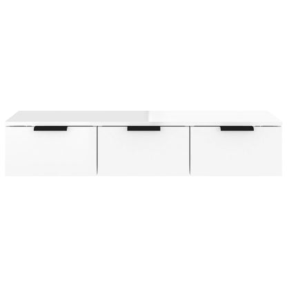 Wall Cabinet High Gloss White 102x30x20 cm Engineered Wood