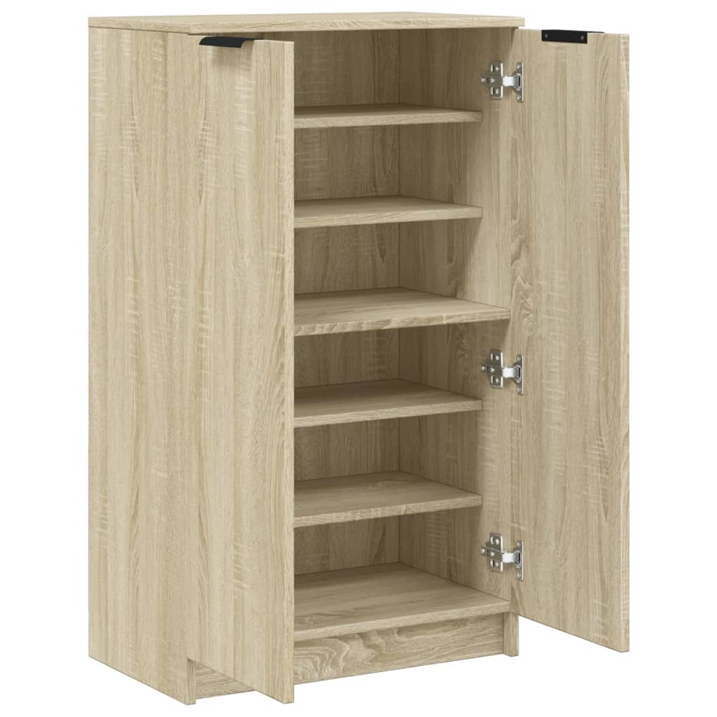 Shoe Cabinet Sonoma Oak 59x35x100 cm Engineered Wood