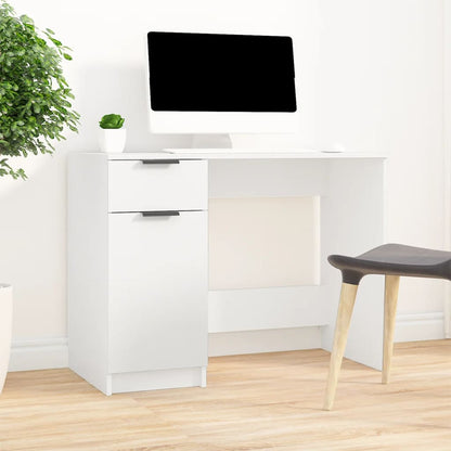 Desk White 100x50x75 cm Engineered Wood