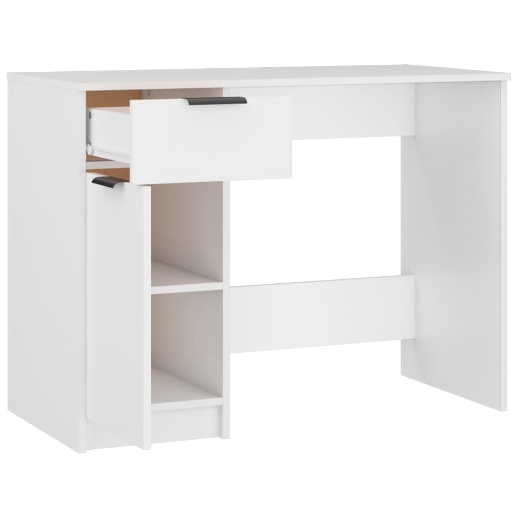 Desk White 100x50x75 cm Engineered Wood