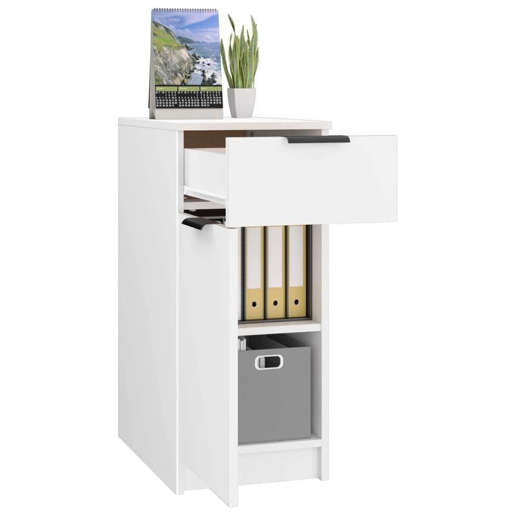 Desk Cabinet White 33.5x50x75 cm Engineered Wood