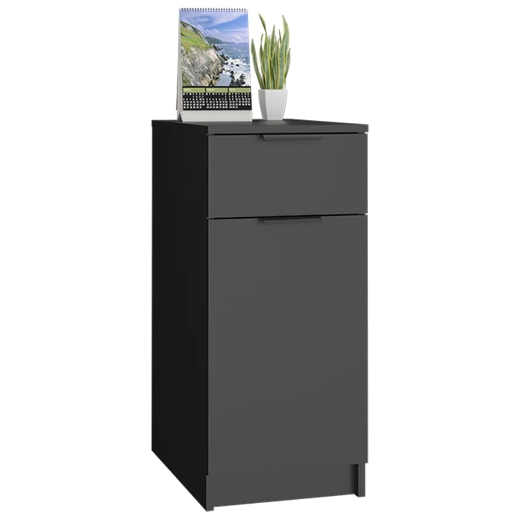 Desk Cabinet Black 33.5x50x75 cm Engineered Wood