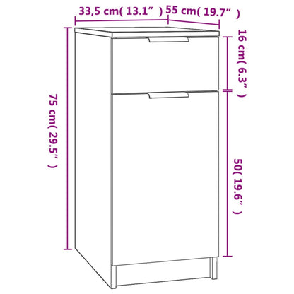 Desk Cabinet Black 33.5x50x75 cm Engineered Wood