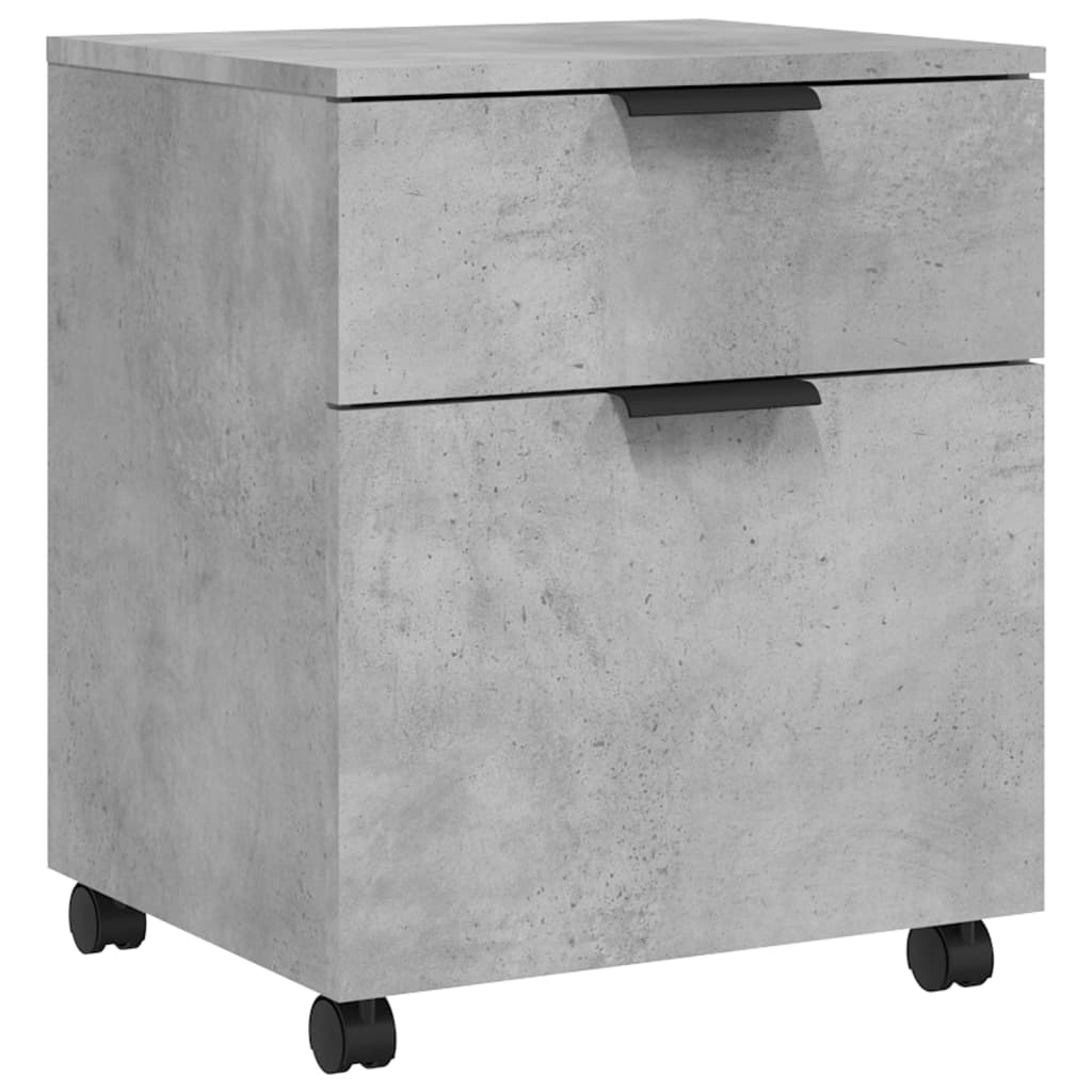 Mobile File Cabinet with Wheels Concrete Grey 45x38x54 cm Engineered Wood