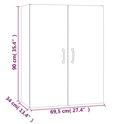 Hanging Cabinet White 69,5x34x90 cm Engineered Wood