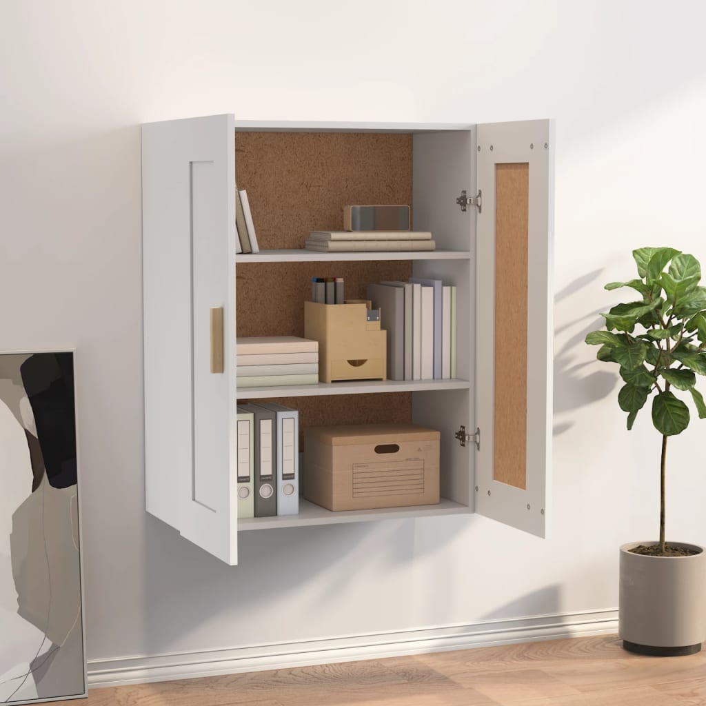 Wall Cabinet White 69.5x32.5x90 cm Engineered Wood