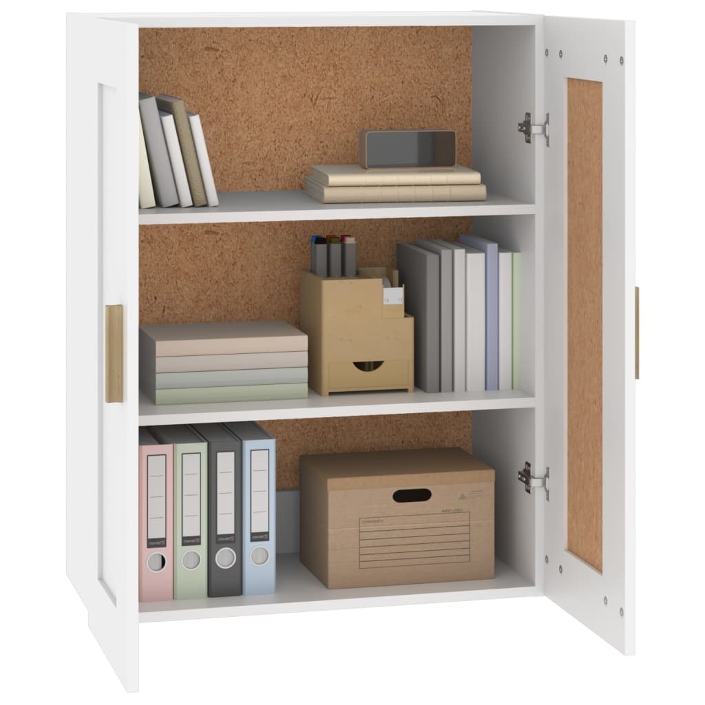 Wall Cabinet White 69.5x32.5x90 cm Engineered Wood