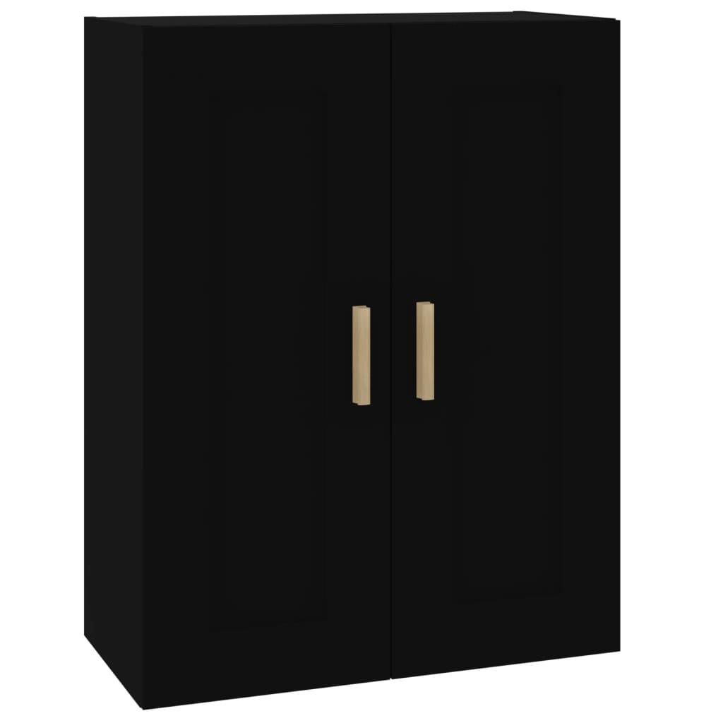 Wall Cabinet Black 69.5x32.5x90 cm Engineered Wood