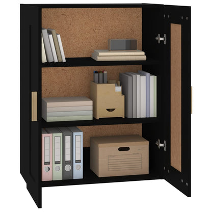 Wall Cabinet Black 69.5x32.5x90 cm Engineered Wood