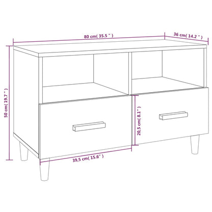 TV Cabinet Black 80x36x50 cm Engineered Wood