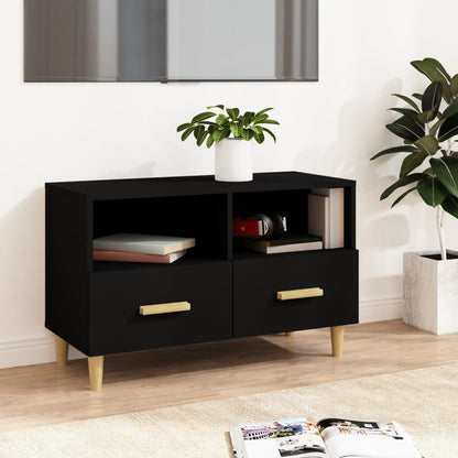 TV Cabinet Black 80x36x50 cm Engineered Wood