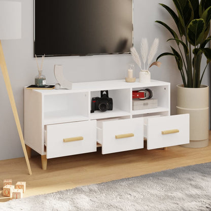 TV Cabinet White 102x36x50 cm Engineered Wood