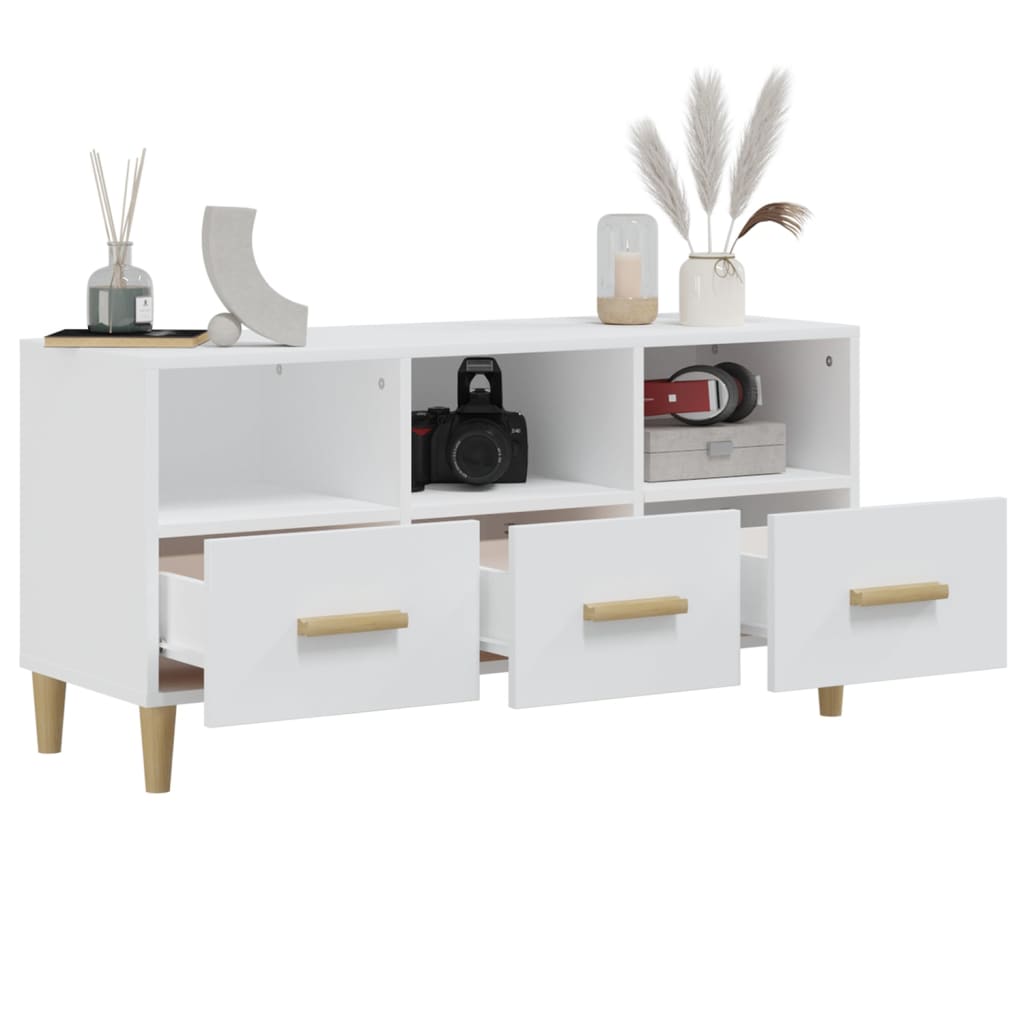 TV Cabinet White 102x36x50 cm Engineered Wood