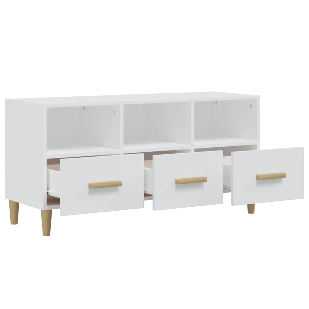 TV Cabinet White 102x36x50 cm Engineered Wood