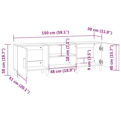 TV Cabinet Sonoma Oak 150x30x50 cm Engineered Wood