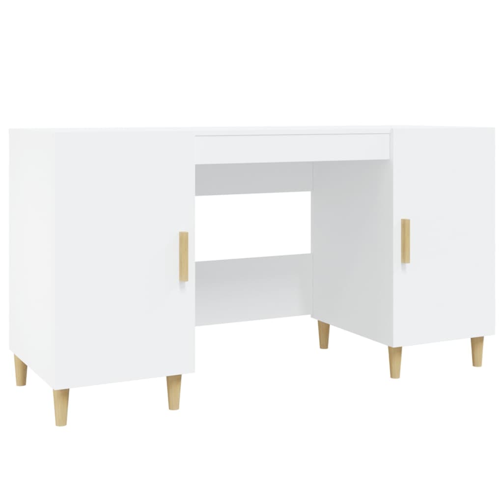 Desk White 140x50x75 cm Engineered Wood