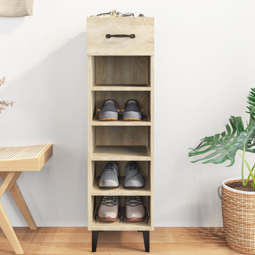 Shoe Cabinet Sonoma Oak 30x35x105 cm Engineered Wood