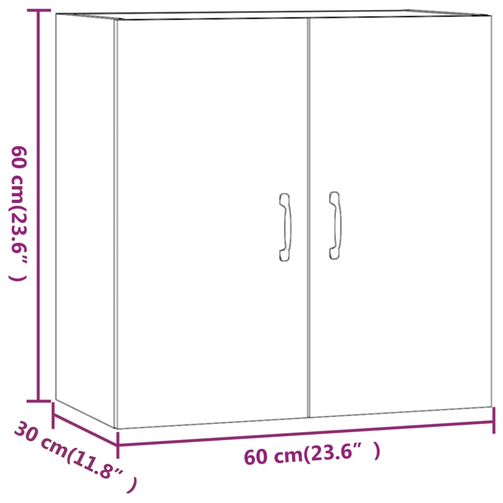 Wall Cabinet Sonoma Oak 60x31x60 cm Engineered Wood