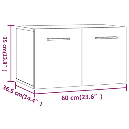 Wall Cabinet High Gloss White 60x36.5x35 cm Engineered Wood