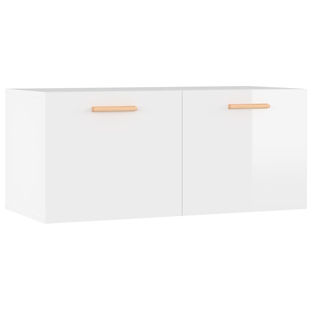 Wall Cabinet High Gloss White 80x35x36.5 cm Engineered Wood