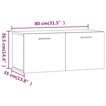 Wall Cabinet High Gloss White 80x35x36.5 cm Engineered Wood