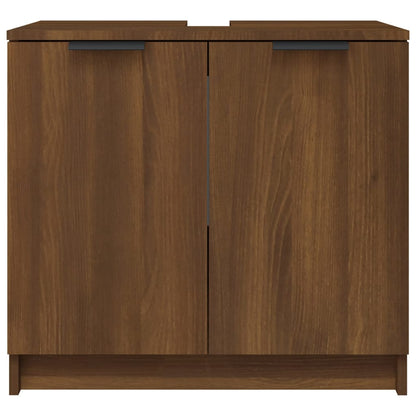 Bathroom Cabinet Brown Oak 64.5x33.5x59 cm Engineered Wood