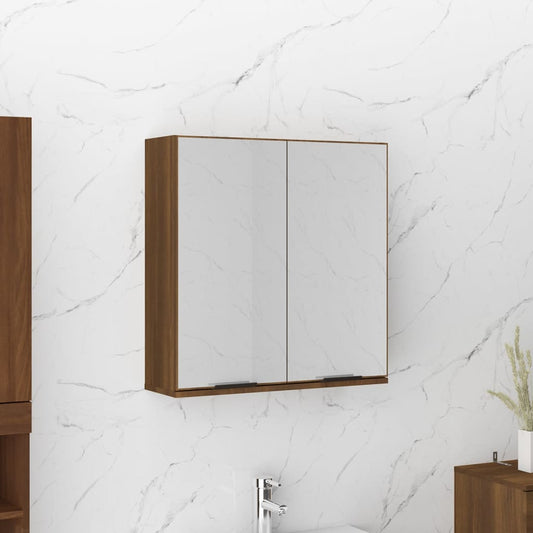 Bathroom Mirror Cabinet Brown Oak 64x20x67 cm