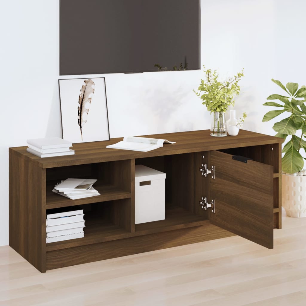 TV Cabinet Brown Oak 102x35.5x36.5 cm Engineered Wood