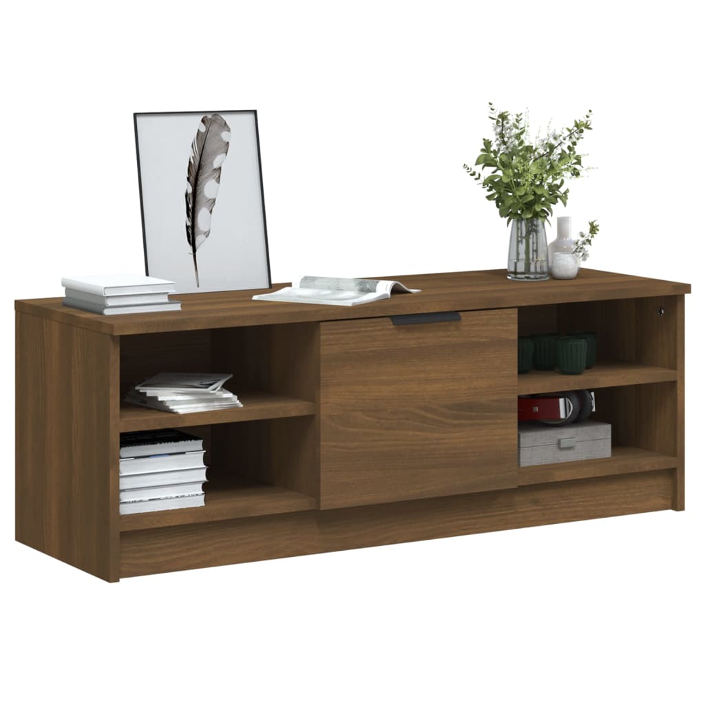 TV Cabinet Brown Oak 102x35.5x36.5 cm Engineered Wood