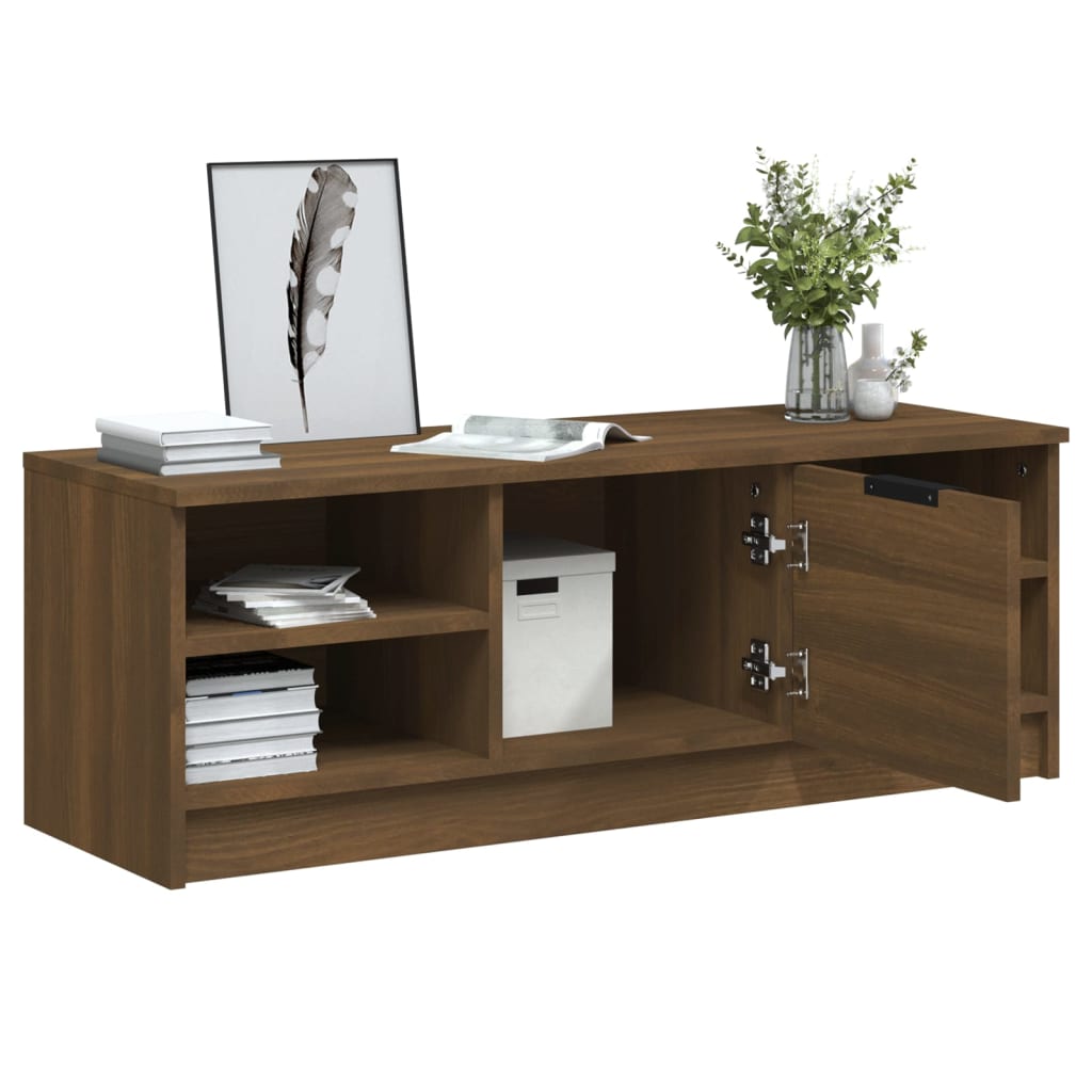 TV Cabinet Brown Oak 102x35.5x36.5 cm Engineered Wood