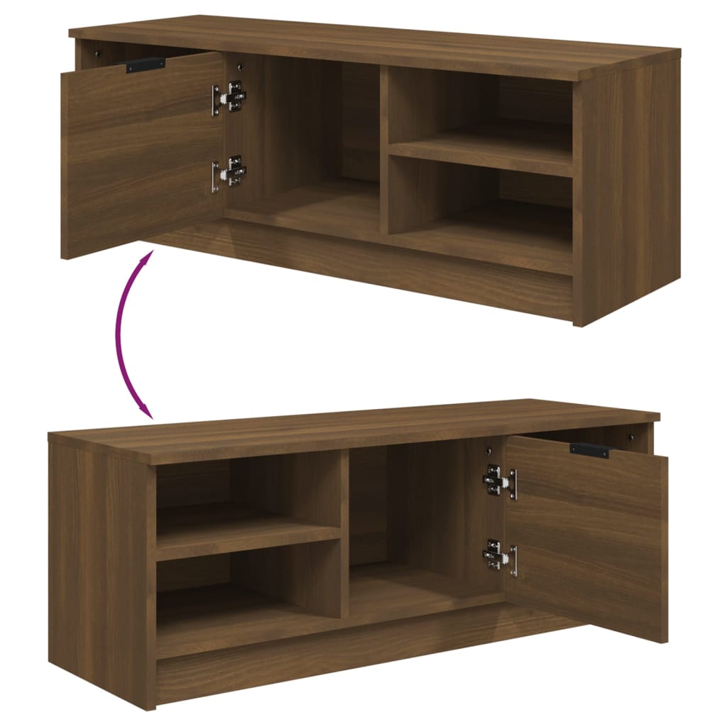 TV Cabinet Brown Oak 102x35.5x36.5 cm Engineered Wood