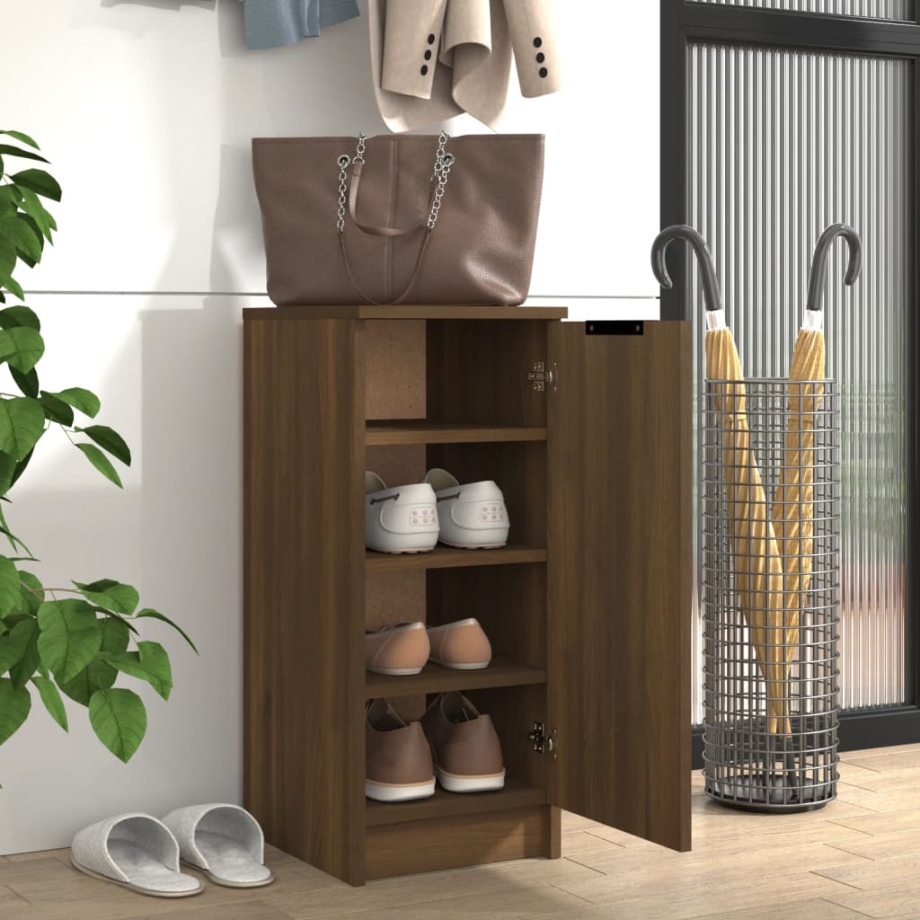 Shoe Cabinet Brown Oak 30x35x70 cm Engineered Wood