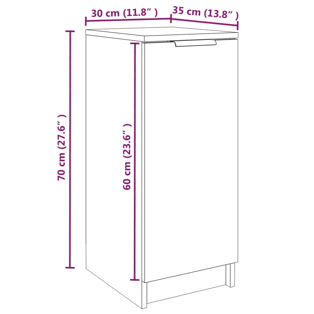 Shoe Cabinet Brown Oak 30x35x70 cm Engineered Wood